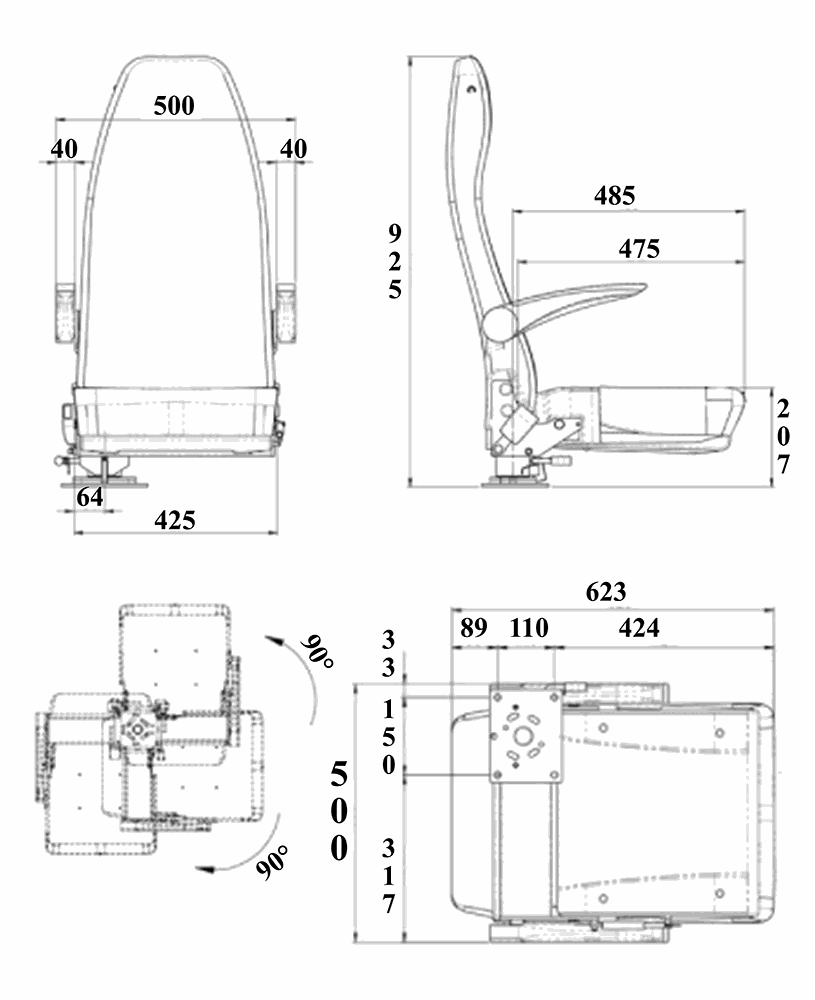 SWIVEL AMBULANCE SEAT