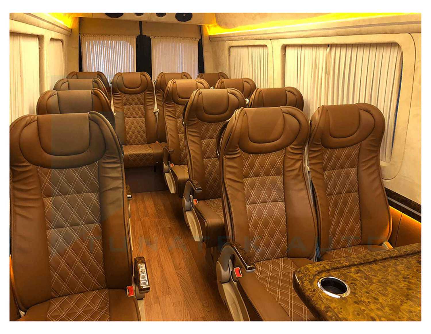 PLEATED CURTAIN SET WITH RAIL